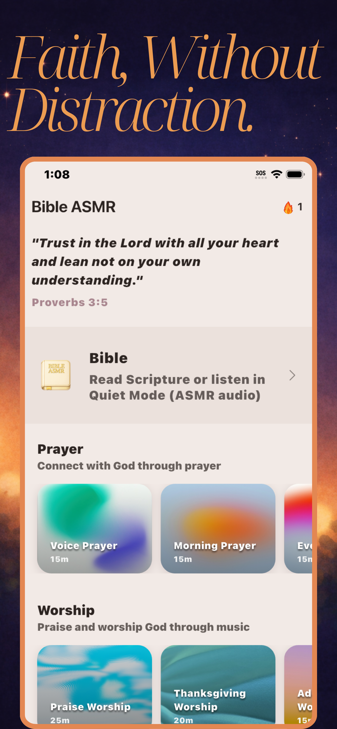 Bible ASMR App Interface